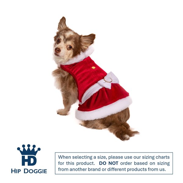 Show full view: Hip Doggie Mrs. Claus Dog Dress, Red, Small slide 2 of 7