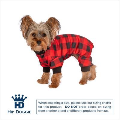 Show full view: Hip Doggie Buffalo Check Dog Pajamas, Red & Black, X-Small slide 2 of 7