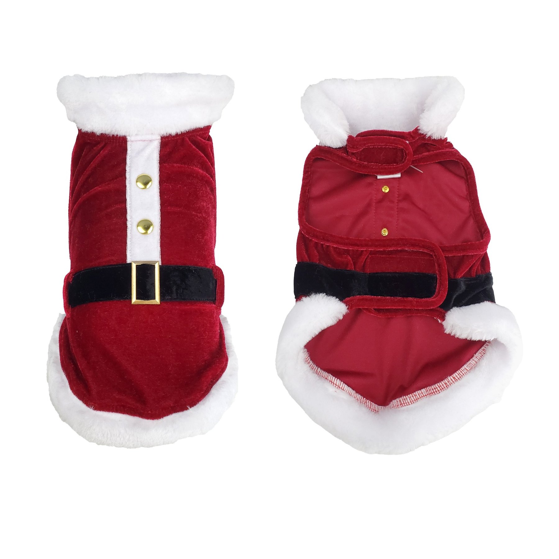 Hip Doggie Christmas Santa Suit Dog Coat, Red, Medium