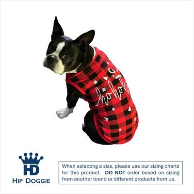 Show full view: Hip Doggie Christmas Ho Ho Ho Holiday Tank Dog Shirt, Red, Large slide 2 of 7
