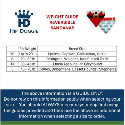 Show full view: Hip Doggie Christmas Santa Reversible Dog Bandana, Red, Small slide 7 of 9