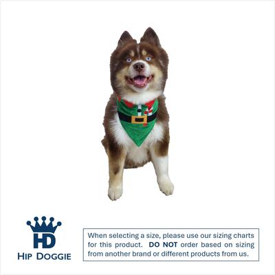 Show full view: Hip Doggie Elf Reversible Dog Bandana, Green, Medium slide 2 of 9