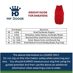 Hip Doggie Faux Angora Cable Knit Dog Sweater, Red, Small slide 2 of 7