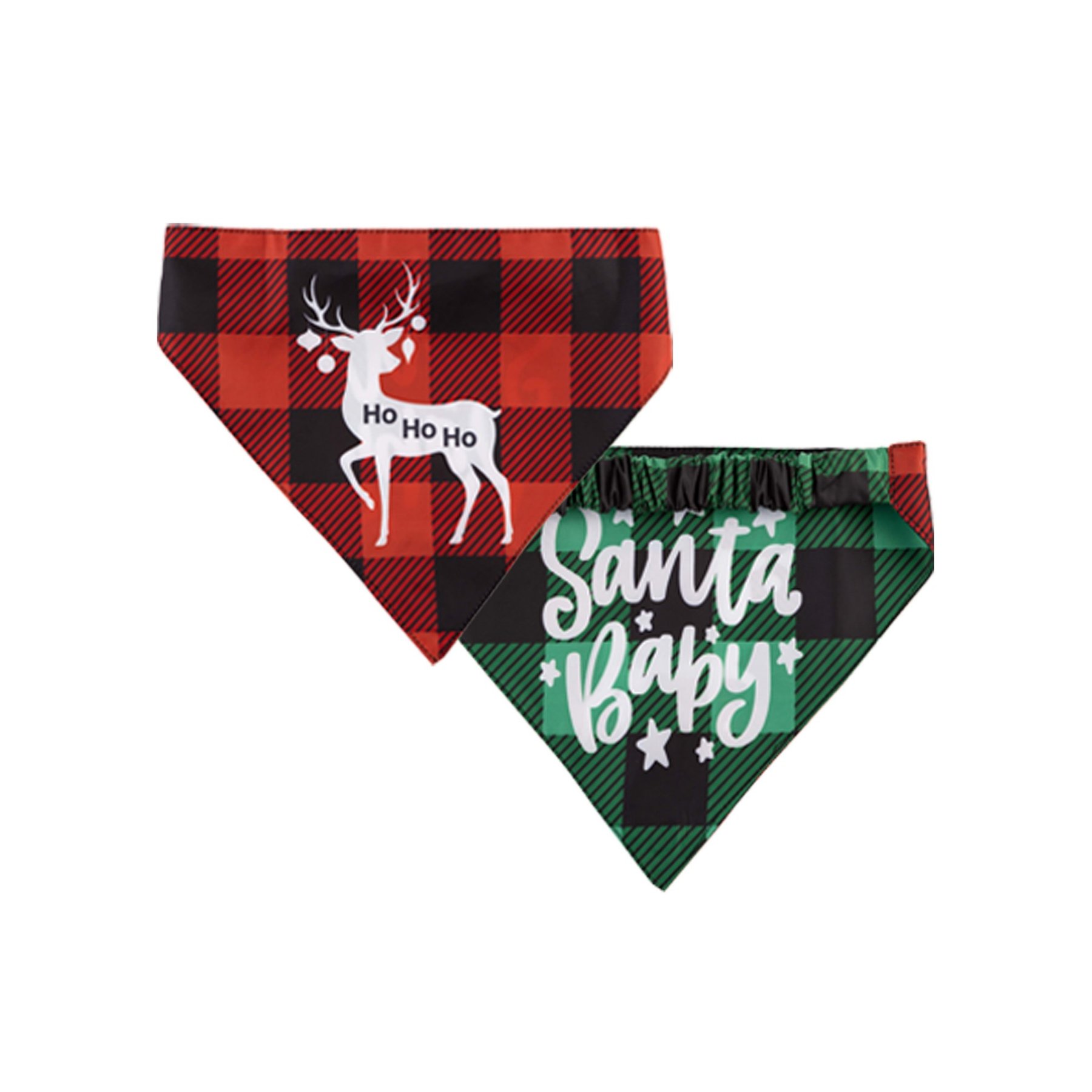 Hip Doggie Christmas Santa Baby Dog Bandana, Red & Green, X-Small