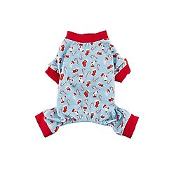 Hip Doggie Christmas Stocking Dog Pajamas, Blue, Large
