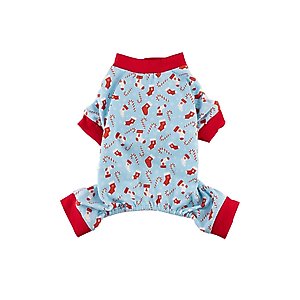 Hip Doggie Christmas Stocking Dog Pajamas, Blue, X-Small