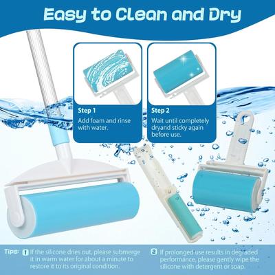 Show full view: SMONTER 5-in-1 Dog & Cat Hair Remover Kit with 40.5-in Extendable Handle, White slide 5 of 8