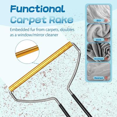 Show full view: SMONTER 5-in-1 Dog & Cat Hair Remover Kit with 40.5-in Extendable Handle, White slide 3 of 8