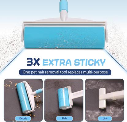 Show full view: SMONTER 5-in-1 Dog & Cat Hair Remover Kit with 40.5-in Extendable Handle, White slide 2 of 8