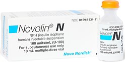 NOVOLIN N (insulin isophane human) injectable suspension, U-100, 10-mL slide 1 of 5