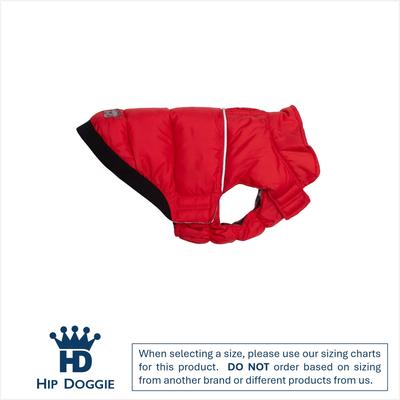 Show full view: Hip Doggie Flex-Fit Reversible Puffer Dog Coat, Red/Gingham, XX-Large slide 3 of 9