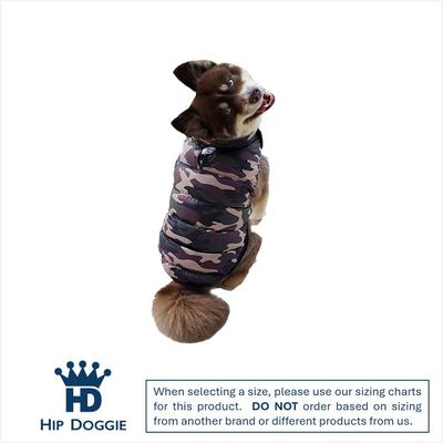 Show full view: Hip Doggie Flex-Fit Reversible Puffer Dog Coat, Camo/Black, Small slide 2 of 10