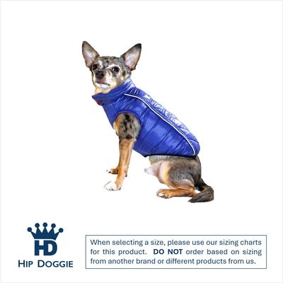 Show full view: Hip Doggie Featherlite Reversible Dog Coat, Blue/Orange, Small slide 3 of 9
