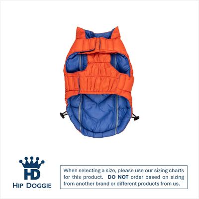 Show full view: Hip Doggie Featherlite Reversible Dog Coat, Blue/Orange, Small slide 4 of 9