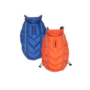 Hip Doggie Featherlite Reversible Dog Coat, Blue/Orange, Small