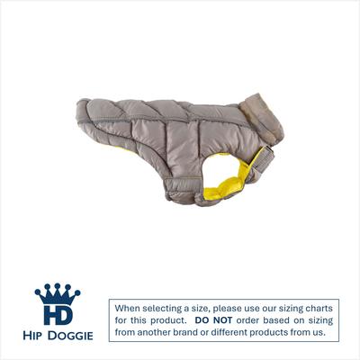 Show full view: Hip Doggie Featherlite Reversible Dog Coat, Yellow/Gray, XX-Large slide 4 of 9