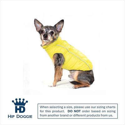 Show full view: Hip Doggie Featherlite Reversible Dog Coat, Yellow/Gray, XX-Large slide 2 of 9