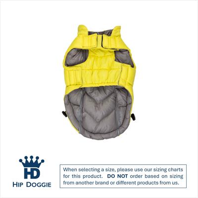 Show full view: Hip Doggie Featherlite Reversible Dog Coat, Yellow/Gray, XX-Large slide 3 of 9