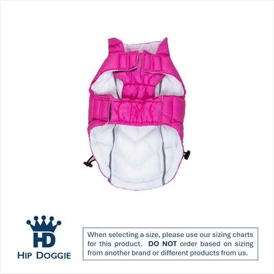 Show full view: Hip Doggie Featherlite Reversible Dog Coat, Pink/White, XXX-Large slide 4 of 9