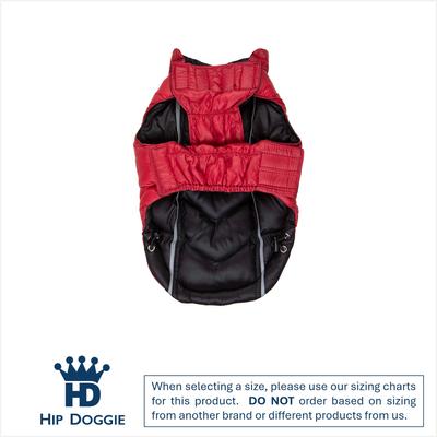 Show full view: Hip Doggie Featherlite Reversible Dog Coat, Red/Black, Small slide 3 of 8