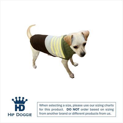Show full view: Hip Doggie Color Block Dog Sweater, Green/Brown, Medium slide 2 of 8