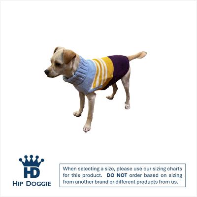 Show full view: Hip Doggie Color Block Dog Sweater, Light Blue/Purple, Large slide 2 of 8