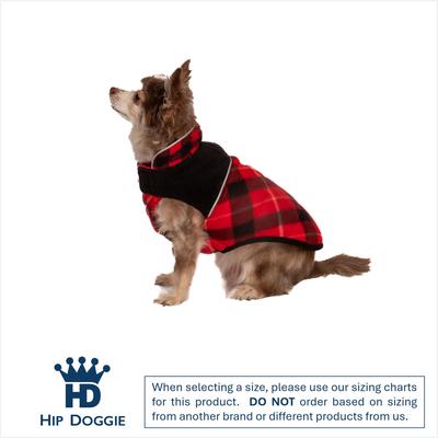 Show full view: Hip Doggie Reversible Fleece Dog Coat, Red, X-Small slide 3 of 9