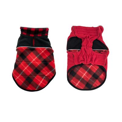 Show full view: Hip Doggie Reversible Fleece Dog Coat, Red, X-Small slide 4 of 9