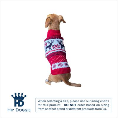 Show full view: Hip Doggie Fair Isle Dog Sweater, Red/Navy, Medium slide 2 of 7
