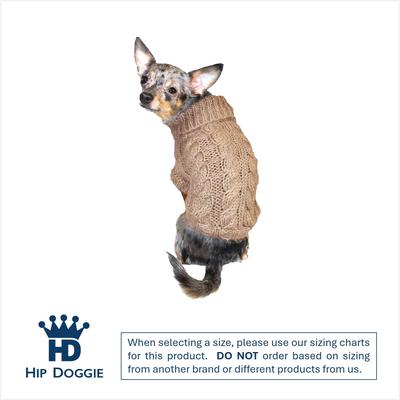 Hip Doggie Faux Angora Cable Knit Dog Sweater