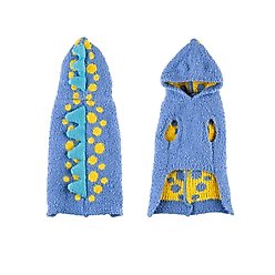 Hip Doggie Dinosaur Chenille Dog Sweater, Blue, X-Large