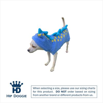 Show full view: Hip Doggie Dinosaur Chenille Dog Sweater, Blue, X-Small slide 2 of 7