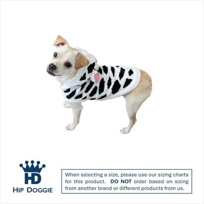 Show full view: Hip Doggie Cow Chenille Dog Sweater, White, Small slide 2 of 8