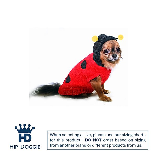 Hip Doggie Chenille Lady Bug Dog Sweater