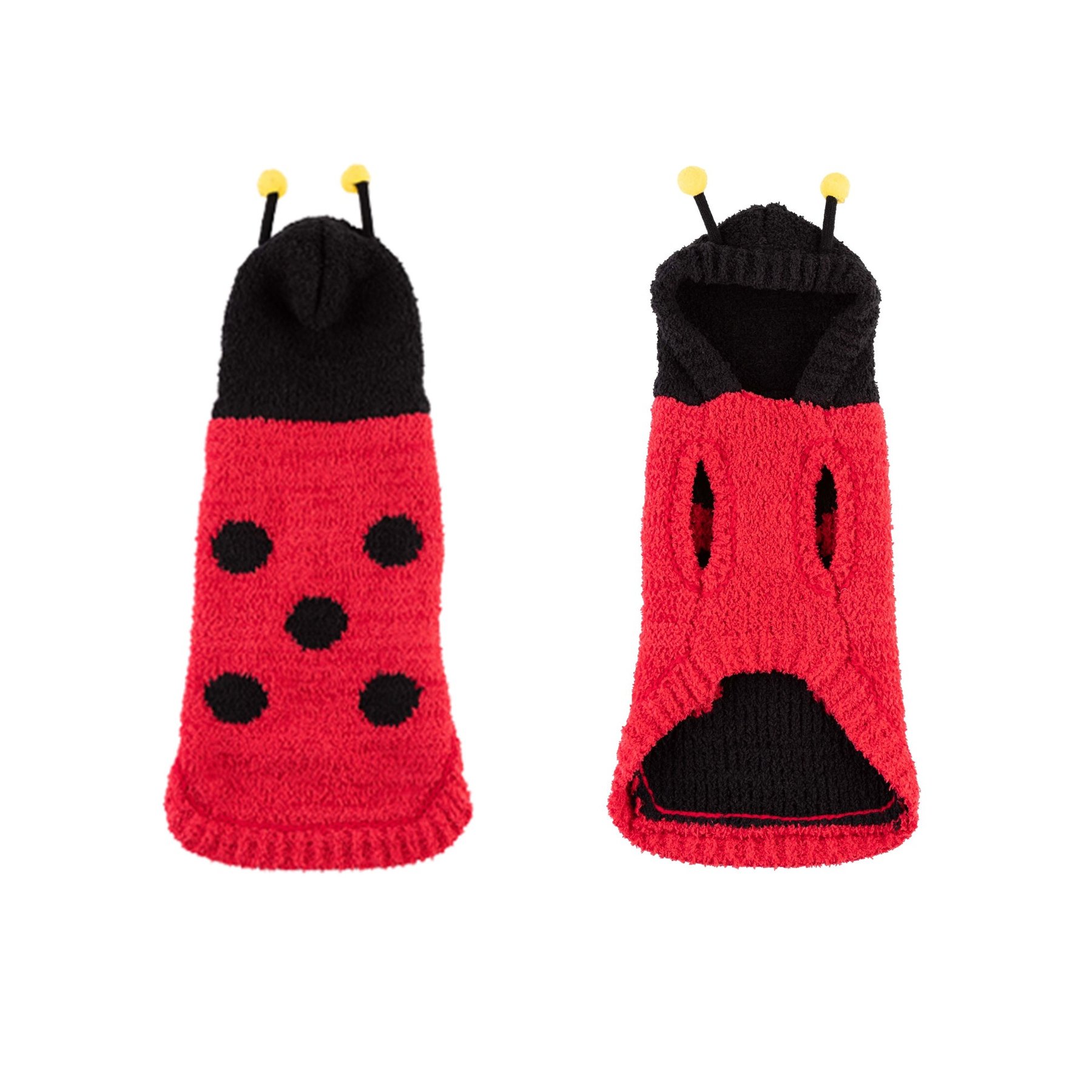 Hip Doggie Chenille Lady Bug Dog Sweater, Red, X-Large