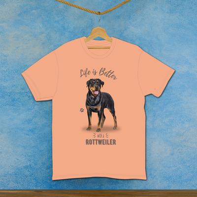 Show full view: E&S PETS Rottweiler T-Shirt, Coral, Large slide 3 of 3