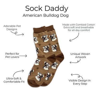 Show full view: E&S PETS American Bulldog Sock Daddy, Brown, one size slide 2 of 4