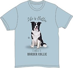 E&S PETS Border Collie T-Shirt, Blue, Large