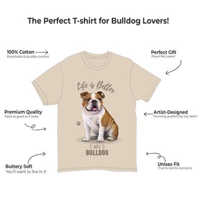 Show full view: E&S PETS Bulldog T-Shirt, Ivory, Medium slide 2 of 3