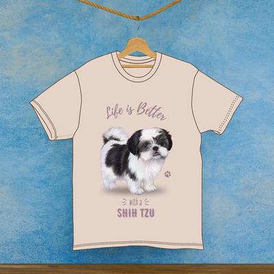 Show full view: E&S PETS Shih Tzu T-Shirt, Ivory, Medium slide 3 of 3