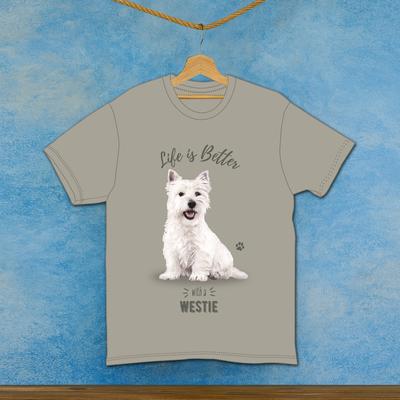 Show full view: E&S PETS Westie T-Shirt, Grey, Medium slide 3 of 3