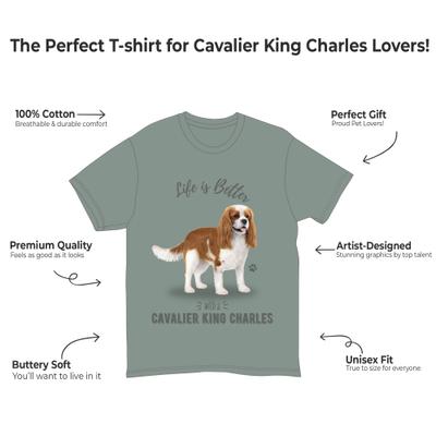 Show full view: E&S PETS Cavalier King Charles T-Shirt, Green, Large slide 2 of 3