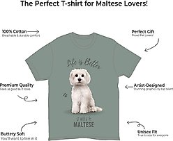 E&S PETS Maltese T-Shirt, Green, Medium slide 2 of 3
