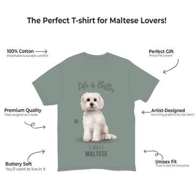 Show full view: E&S PETS Maltese T-Shirt, Green, Medium slide 2 of 3
