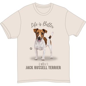 E&S PETS Jack Russell Terrier T-Shirt, Ivory, Large