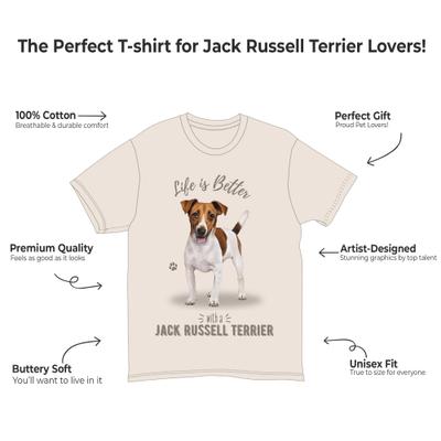 Show full view: E&S PETS Jack Russell Terrier T-Shirt, Ivory, Medium slide 2 of 3