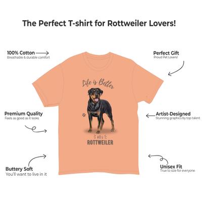 Show full view: E&S PETS Rottweiler T-Shirt, Coral, Large slide 2 of 3