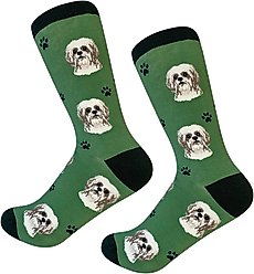 E&S PETS Black Shih Tzu Sock Daddy, Peach, one size