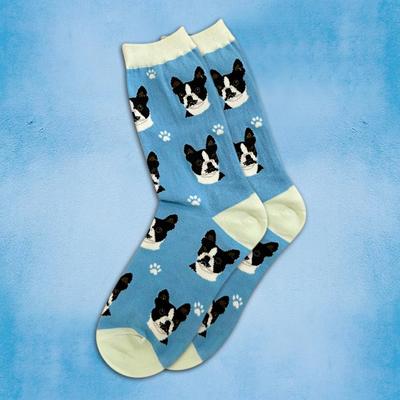 Show full view: E&S PETS Boston Terrier Sock Daddy, Light Blue, one size slide 4 of 4