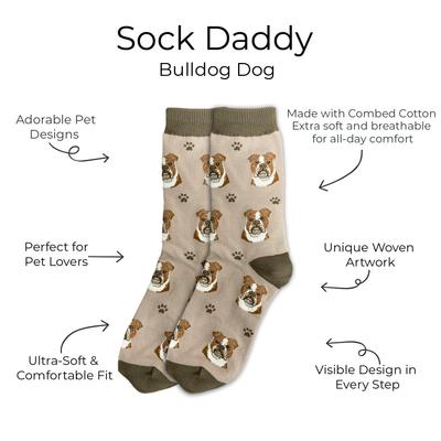 Show full view: E&S PETS Bulldog Sock Daddy, Cream, one size slide 2 of 3